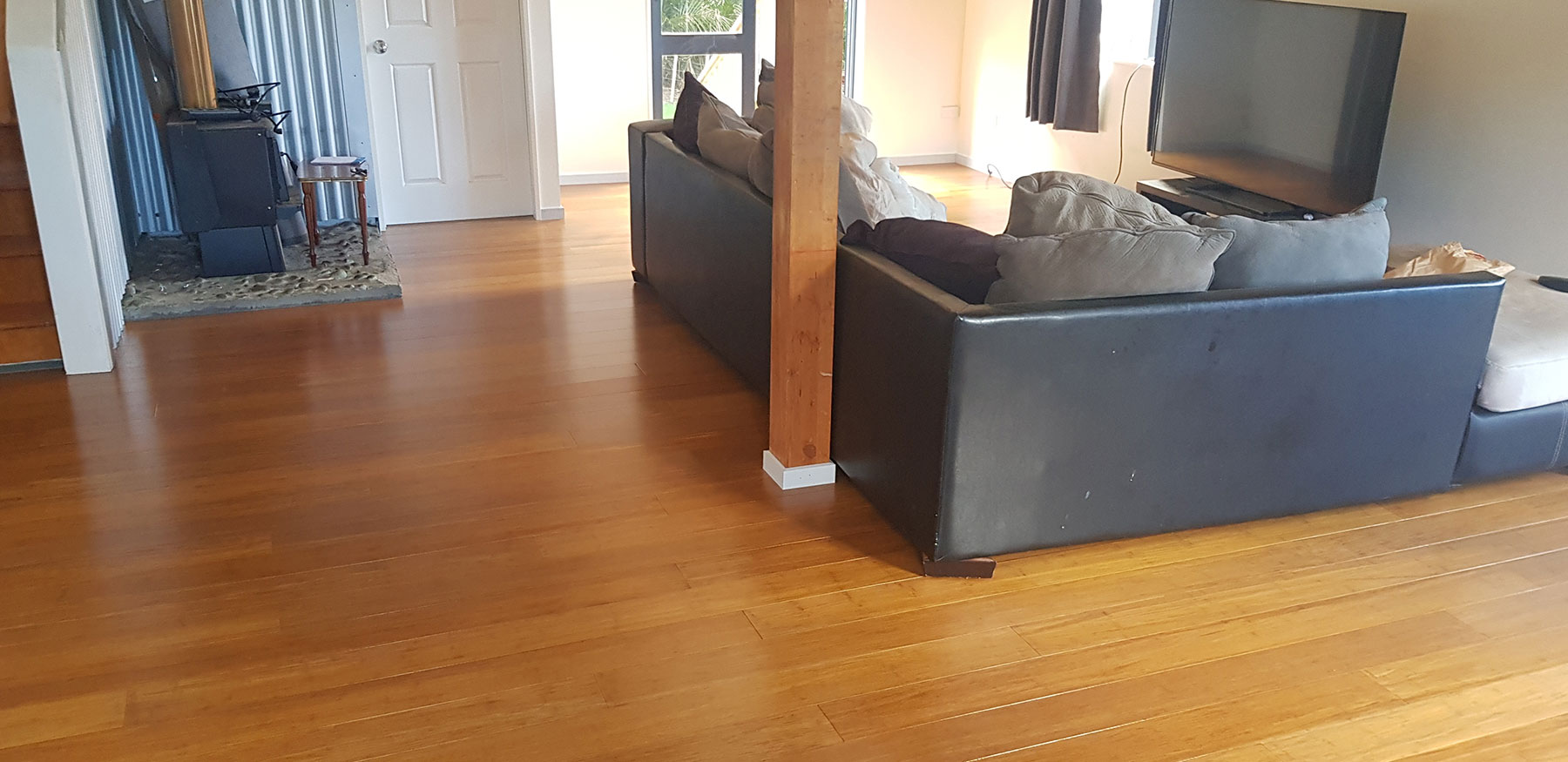 Light Coffee bamboo flooring in a bedroom setting with natural warmth